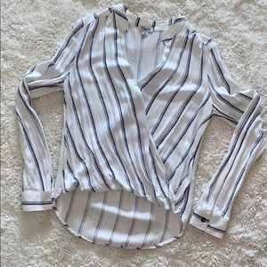 Blue and White Blouse